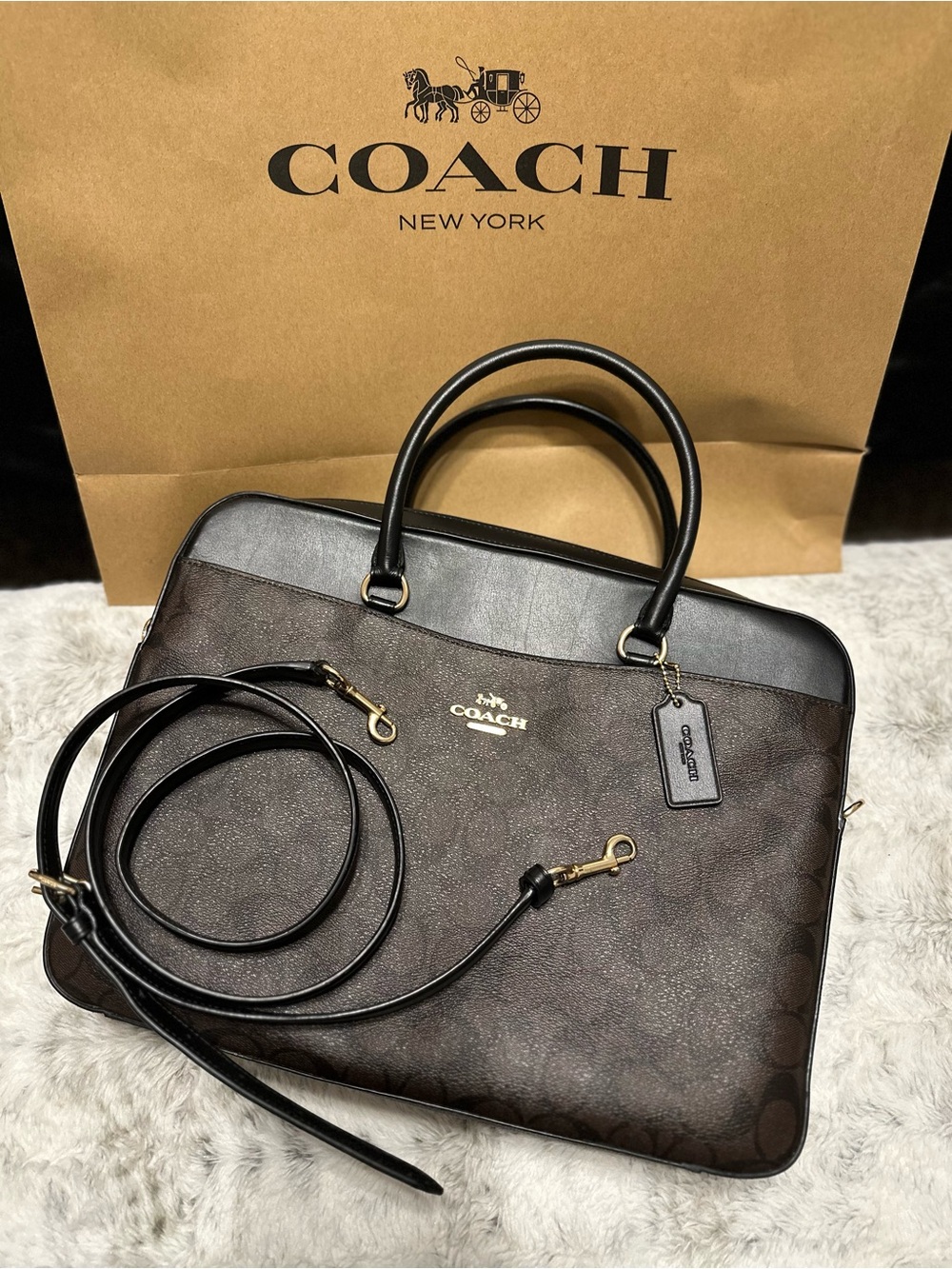 COACH Brown Signature with Removable Strap